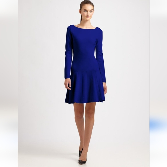 MILLY  NEW YORK | SANDRA Merino Wool Pleated Dress. No flaws. Sz M - Picture 1 of 16